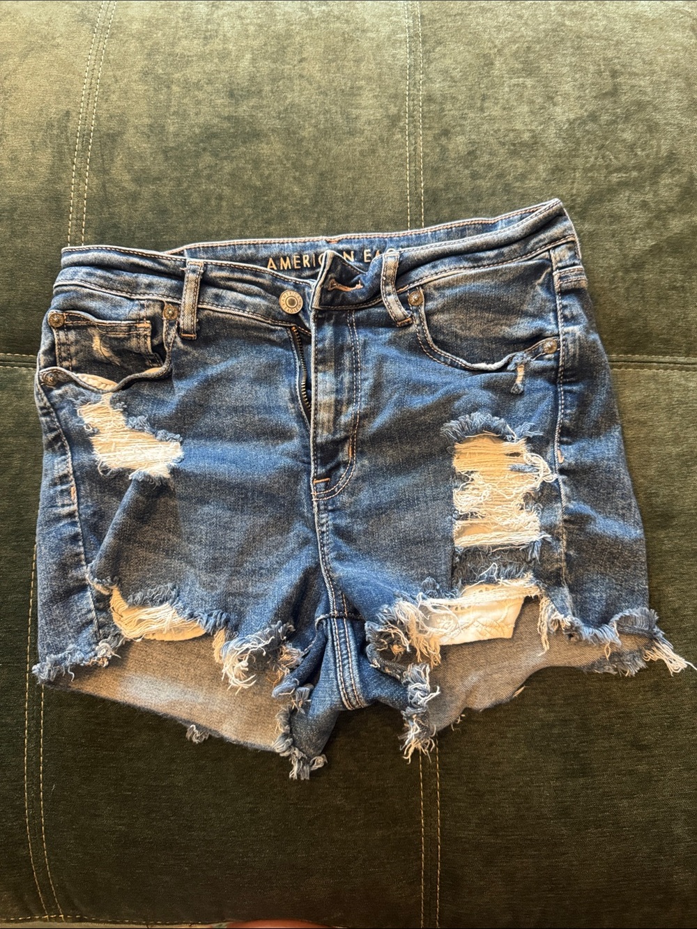 American Eagle Outfitters Distressed Blue Denim Cutoff Shorts